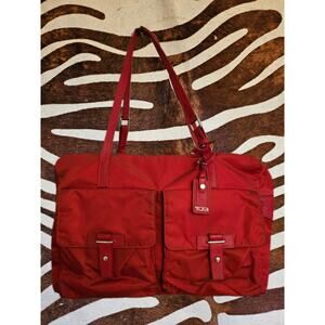 Tumi Voyageur Cortina Boarding Tote Red Burgundy